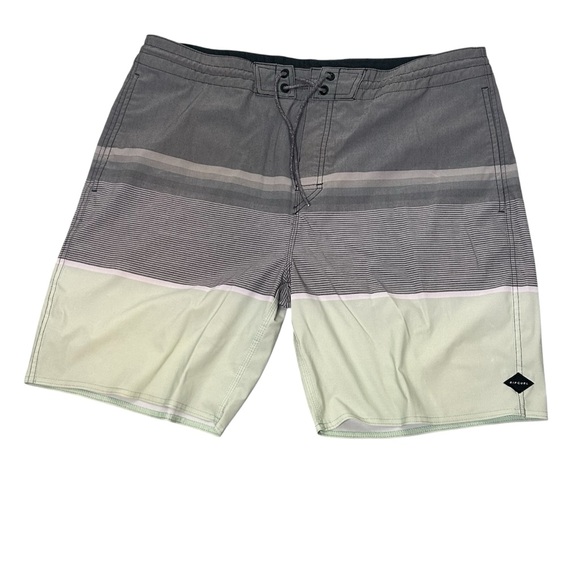 Rip Curl Lay Days Side Pocket Board shorts Gray/lime green Print Swim Sz‎ 36 - Picture 1 of 10